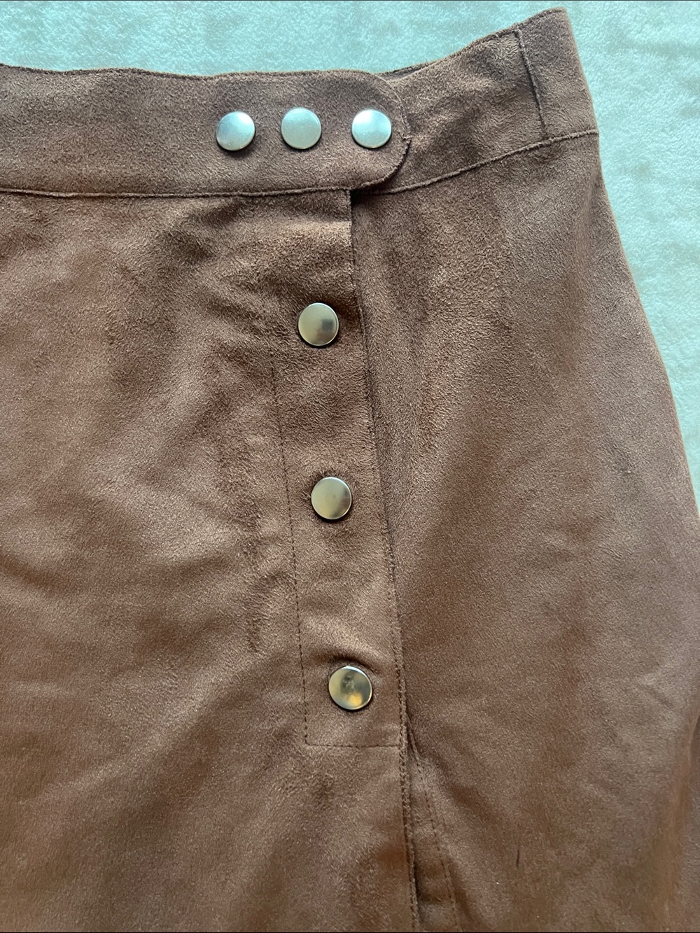 1. State Rust-Brown A-Line Button-Front Skirt - Picture 2 of 6